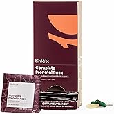Bird&be Complete Prenatal Vitamins with DHA & Choline | 30 Daily Packs | Methylated Folate (5-MTHF) + Folic Acid + Iron | Doctor-Formulated Pregnancy Support | 24 Bioavailable Nutrients