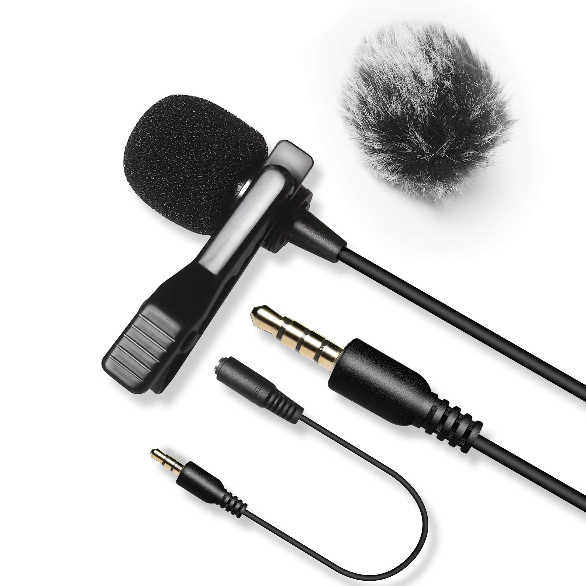 Nicama LVM3 Lavalier Lapel Microphone with 1 Windscreen Muff for DSLR Camera, Smartphone iPad/Audio Recorder ZOOM/TASCAM PC