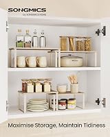 SONGMICS Spice Rack Set of 2 Expandable Shelf Organisers KCS020L01 Beige Cream view 2