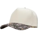 MEINICY Vintage Trendy Trucker Hat, 5-Panel Plain Snapback Hat | Structured Adjustable 2-Tone Cotton Men Women Baseball Cap for Outdoor Activities