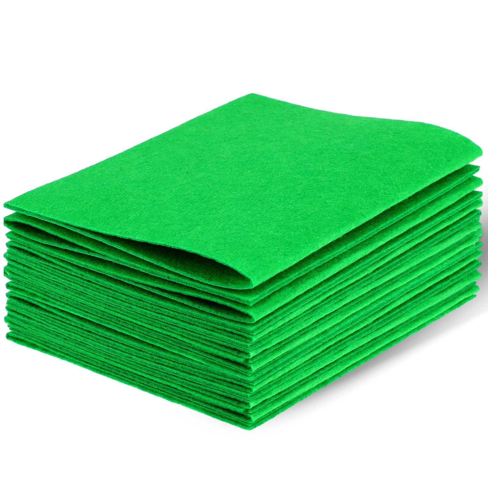 Felt Sheets Fabric, 7" x 11" Soft Felt Fabric for Crafts 10Pcs Halloween Christmas Fabrics Fall Felts for DIY and Sewing Projects (Green) — image 1