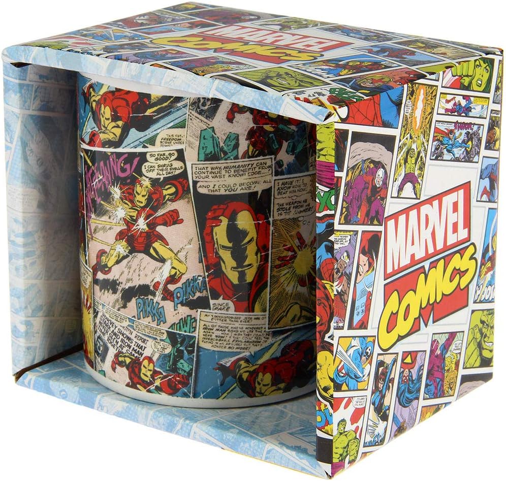 Marvel Comic Mania Iron Man taza de cerámica con caja de ...