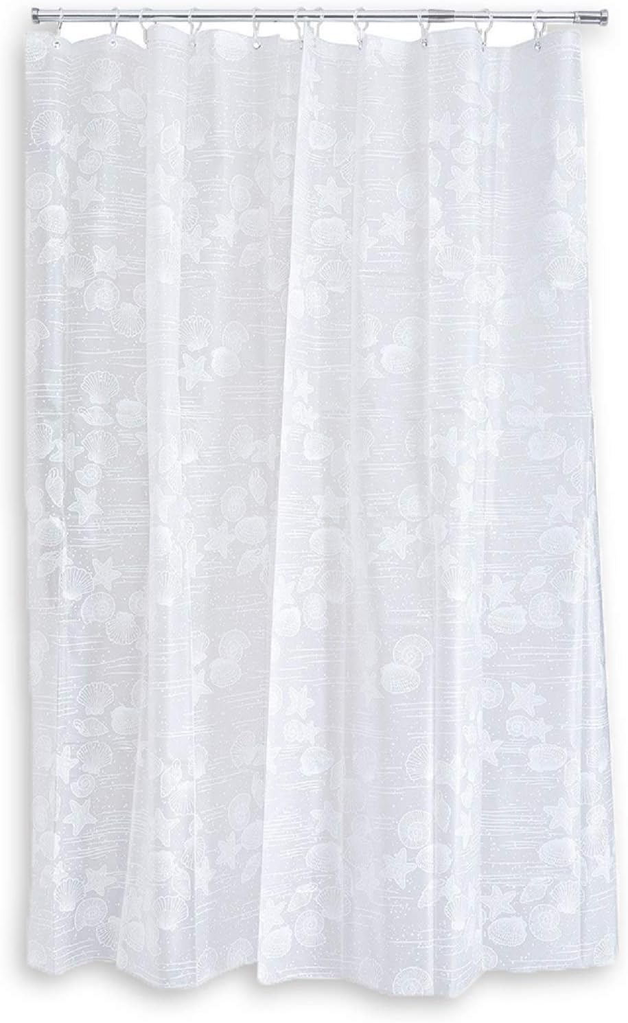 Aqualona Ocean PEVA Shower Curtain - Vinyl Fabric with a Water-repellent Coating, Lustre Finish and Rust Proof Chrome Eyelets - Mildew and Mould Resistant with a Weighted Hem, 180 x 180 Centimetre