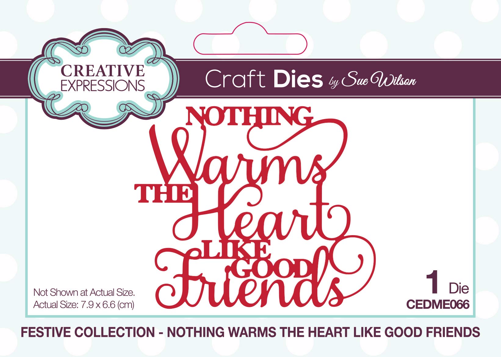 Sue Wilson - Festive Collection - Nothing Warms The Heart Like Good Friends - Craft Die Set,7.9 x 6.6 cm