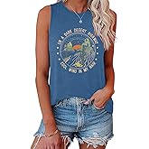 YITAN Women's Sleeveless Shirt Cute Graphic Tank Tops