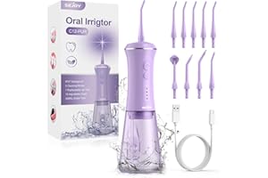 SEJOY 350ML Water Dental Picks for Teeth Cleaning and Flossing, Water Flosser Electric Cordless, 5 Modes 9 Jet Tips, Portable Water Dental Flosser for Daily Oral Care, Oral Irrigator Gifts for Women Men
