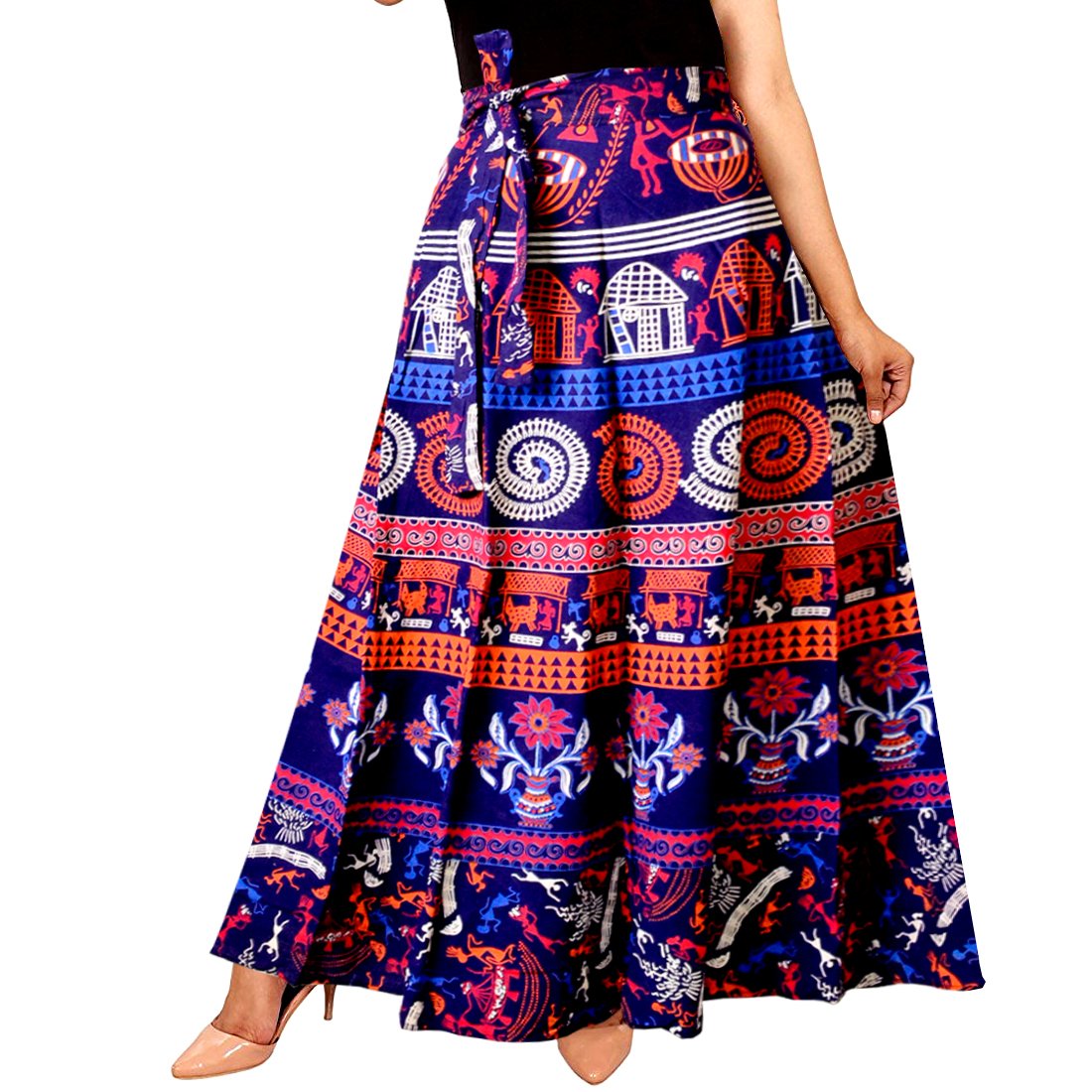 jwf womens cotton wrap around western wear skirts
