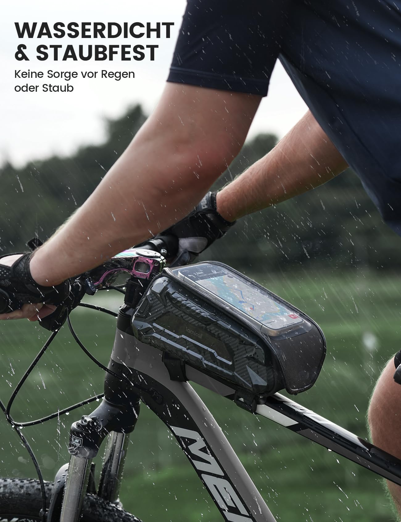 Lamicall Fahrradtasche Rahmen, 1,6L Rahmentasche Fahrrad Oberrohrtasche 2