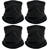 Cisnocr 4 Pieces Winter Neck Warmers Fleece Gaiter Windproof Face Face Mask Scarf Covering for Men Women