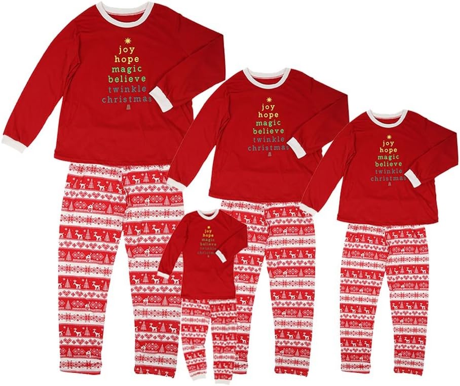 Norbi Parent-Child Family Christmas Elk Clothes Sleepwear Mom Dad Deer Striped Pajamas Set