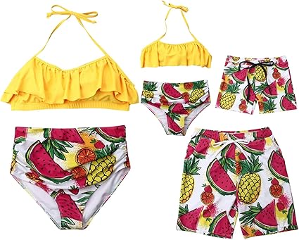 matching pineapple swimsuits