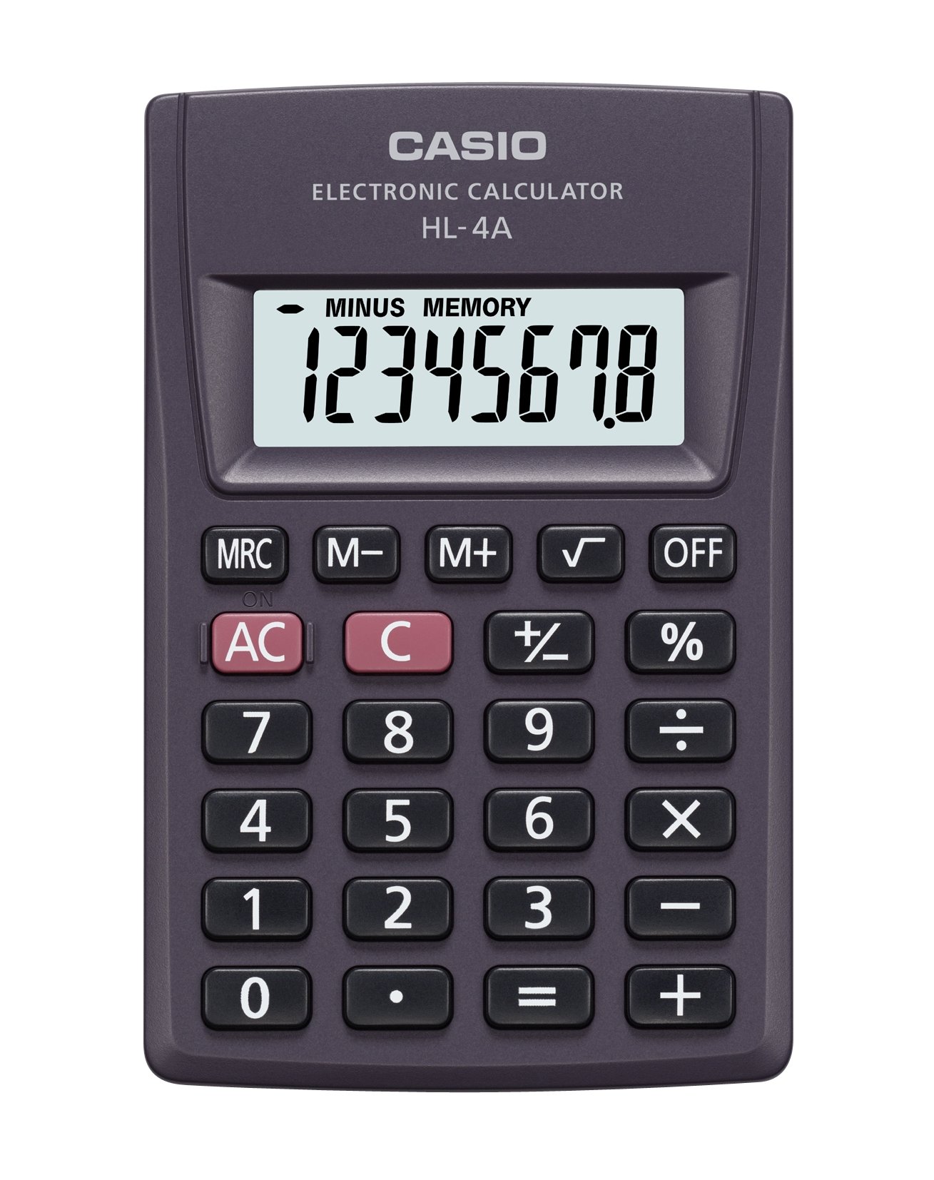 Casio HL-4A Calculator Anthracite Display (Digits): 8 Battery Operated (W x H x D) 56 x 9 x 87 m, Pack of 1