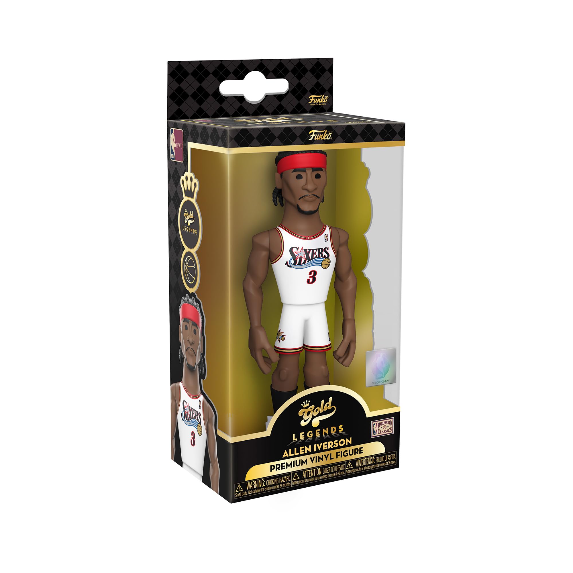 Funko Gold 5" NBA Legends: 76ers - Allen Iverson​​ Iverson - 1/6 Odds for Rare Chase Variant - Collectable Vinyl Action Figure - Birthday Gift Idea - Official Merchandise - Ideal Toy for Sports Fans