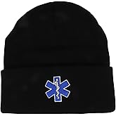 Broner Hats Military and Law Enforcement Watch Cap Cuff Beanie (One Size, EMT Black)