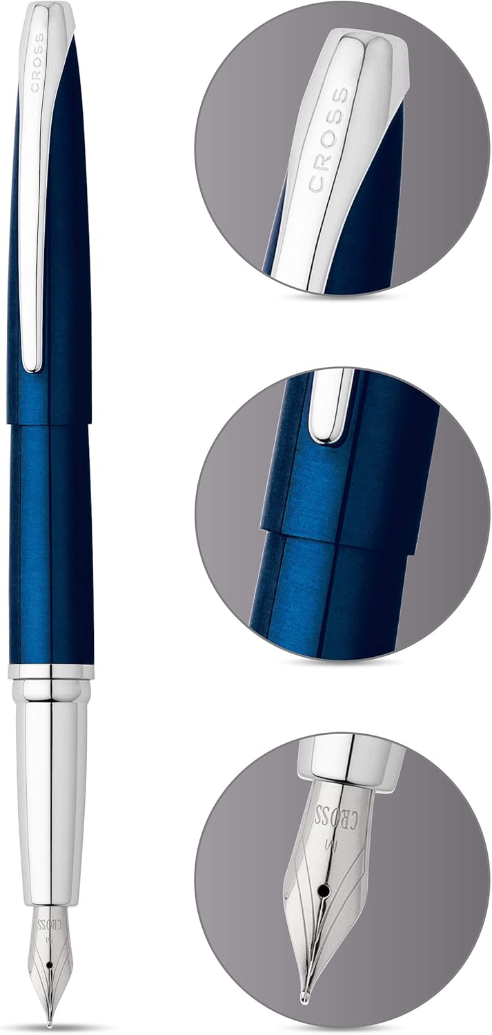 CROSS ATX Medium Nib Fountain Pen - Translucent Blue, 886-37MS - Image 3