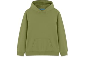 Kids Cotton Hoodies Toddler Fall Pullover Hooded Medium Weight Sweatshirts with Pocket for Boys and Girls