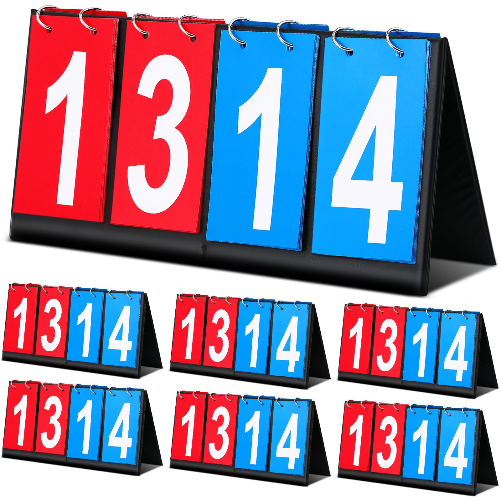 Photo 1 of Hiboom 6 Pcs Portable Scoreboard Score Keeper 4 Digital Portable Table Top Scoreboard Flipper for Basketball Soccer Tennis Volleyball Cornhole Sports Games P. E Classroom Activities