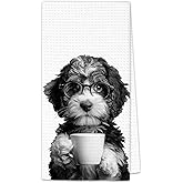 OINDADE Bernedoodle Gifts Dog Coffee Kitchen Towels, Gifts for Bernedoodle Dog Owners Coffee Lovers Women Men Hand Towels, Funny BernedoodleDog Dish Tea Towel for Kitchen, Funny CoffeeDecor, 16x24In