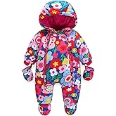 JiAmy Baby Snowsuit Baby Boys Girls Winter Hooded Clothes with Gloves Booties Toddler Cotton Jumpsuit