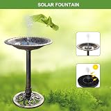 Bonnlo Bird Bath with Solar Fountain Antique Copper Finish 71cm Tall view 2