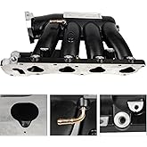 WENJTP Intake Manifold Aluminum 70MM Compatible with Honda Acura K Series K20 K24 K24A2 K20Z3 Black
