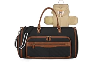 RAINSMORE Garment Duffle Bag for Women 51L Convertible Carry On Garment Bag Foldable Women Overnight Bag 2 in 1 Hanging Suit 