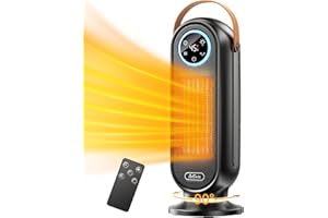 ANTIME Space Heaters for Indoor Use, 16 Inch Portable Electric Heater for Office, 1500W Fast Heating Space Heater with Thermostat, 90°Oscillation, 12H Timer, Remote, Safe, Ultra-quiet Room Heater for Bedroom