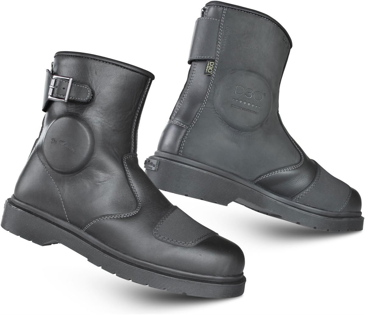 Dr. Martens DOC FARIS WATERPROOF SHORT LEATHER MOTORCYCLE BOOTS BLACK 7