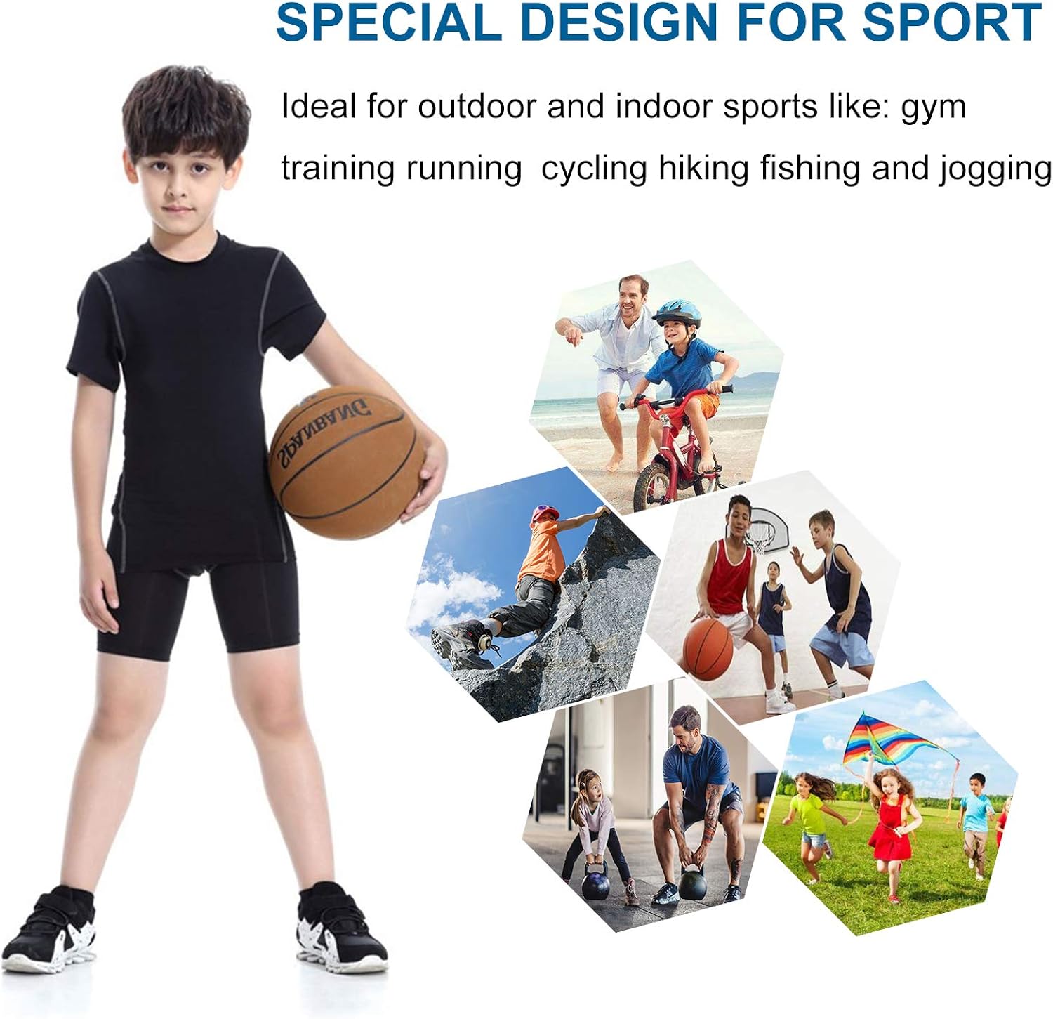 Sanke Youth Boys Soccer Running Shorts Sports Athletic Compression Short Leggings/Tights for Girls: Clothing