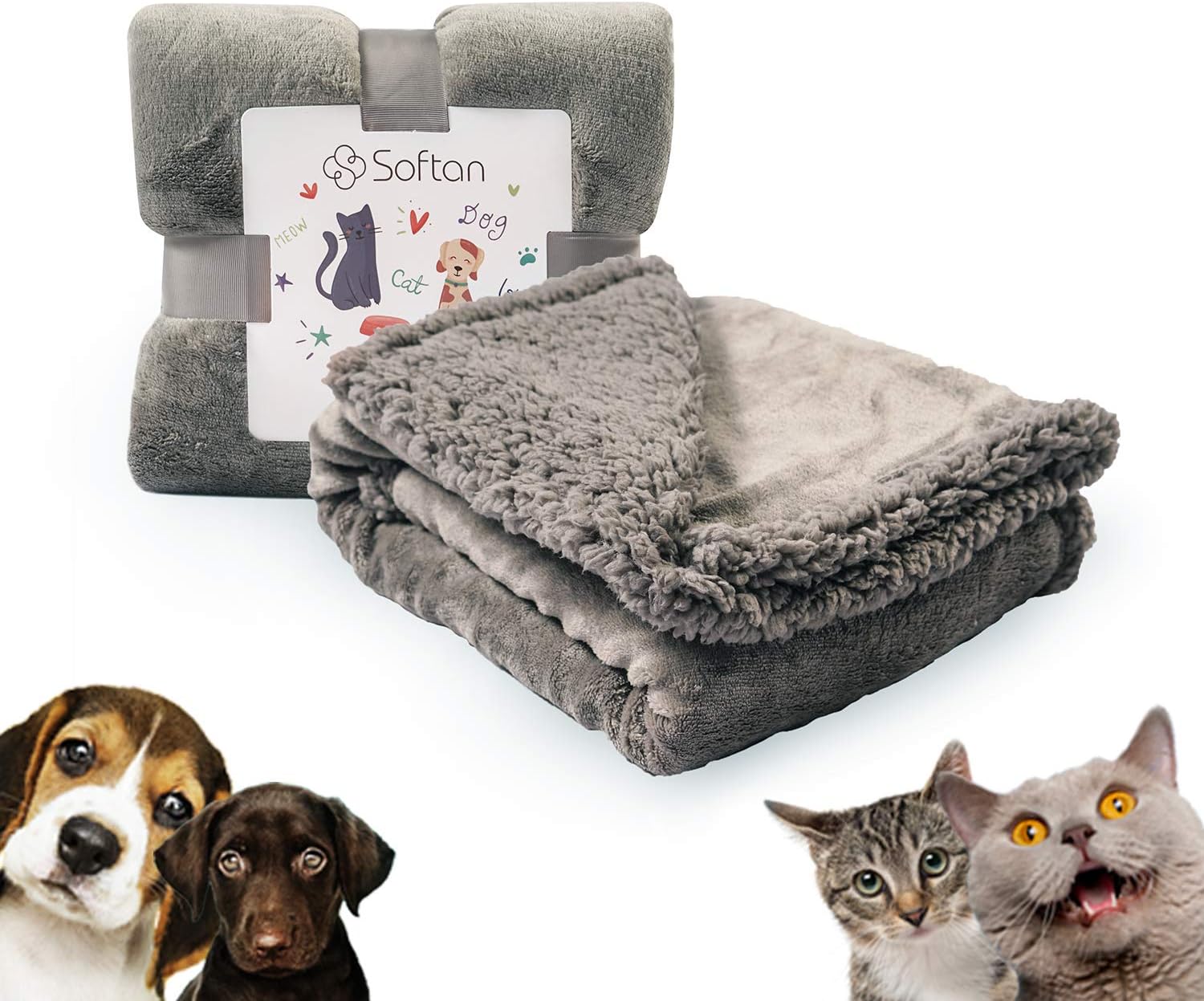 Woyufen Hundedecke Flauschig - Fleece Decke Mit Pinkelschutz - Für Couch & Auto - Mehrere Größen