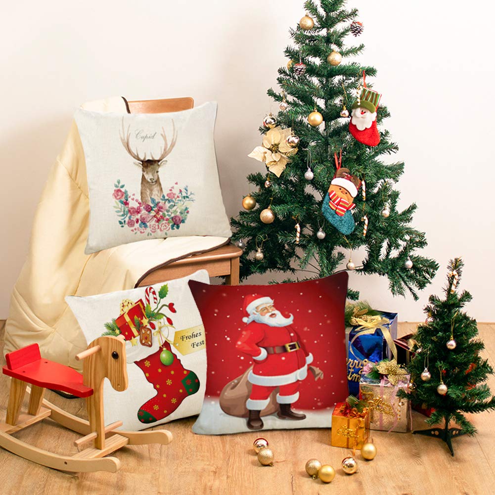 Christmas Pillow Covers, 4 PCS 18\