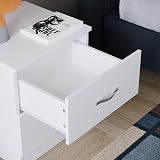 Vida Designs Bedside Table White 2 Drawers Rails 47 x 40 x 36 cm view 5