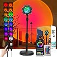 RUISHINE Sunset Lamp Projector LED Lights APP Remote, Sunset Light 16 Colors Night Light LED Floor Lamp Mood Lights for Photography/Selfie/Party/Home/Room/Bedroom Decor, Light Projector for Bedroom
