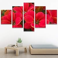 SIGNWIN 5 Panel Canvas Wall Art Red Fields for Home Decorations Ready to Hang - 60