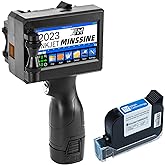 Minssine Handheld Inkjet Printer Gun MS-Z10 with 42ml Quick-Drying Ink Cartridge Portable Handheld Printer for Text/Barcode/Logo/QRCode/Counter/Batch Number/Date Coder(Printing Height: 0.08-0.5Inch)