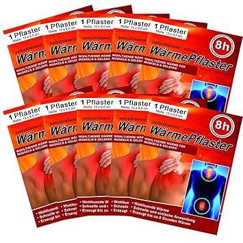 Wärmepflaster für Rücken Schulter Nacken Bauch - Wärmekissen Wärmespender Wärmepads Pflaster 8h, Wellnesprodukt für Massage &