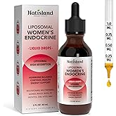 NATISLAND Liposomal Cortisol Supplement Liquid Drops, Women’s Endocrine Supplement, Cortisol Detox Manager Reducer with High Absorption Complex, for Stress Relief, Hormone Balanced for Women, 2 FL OZ