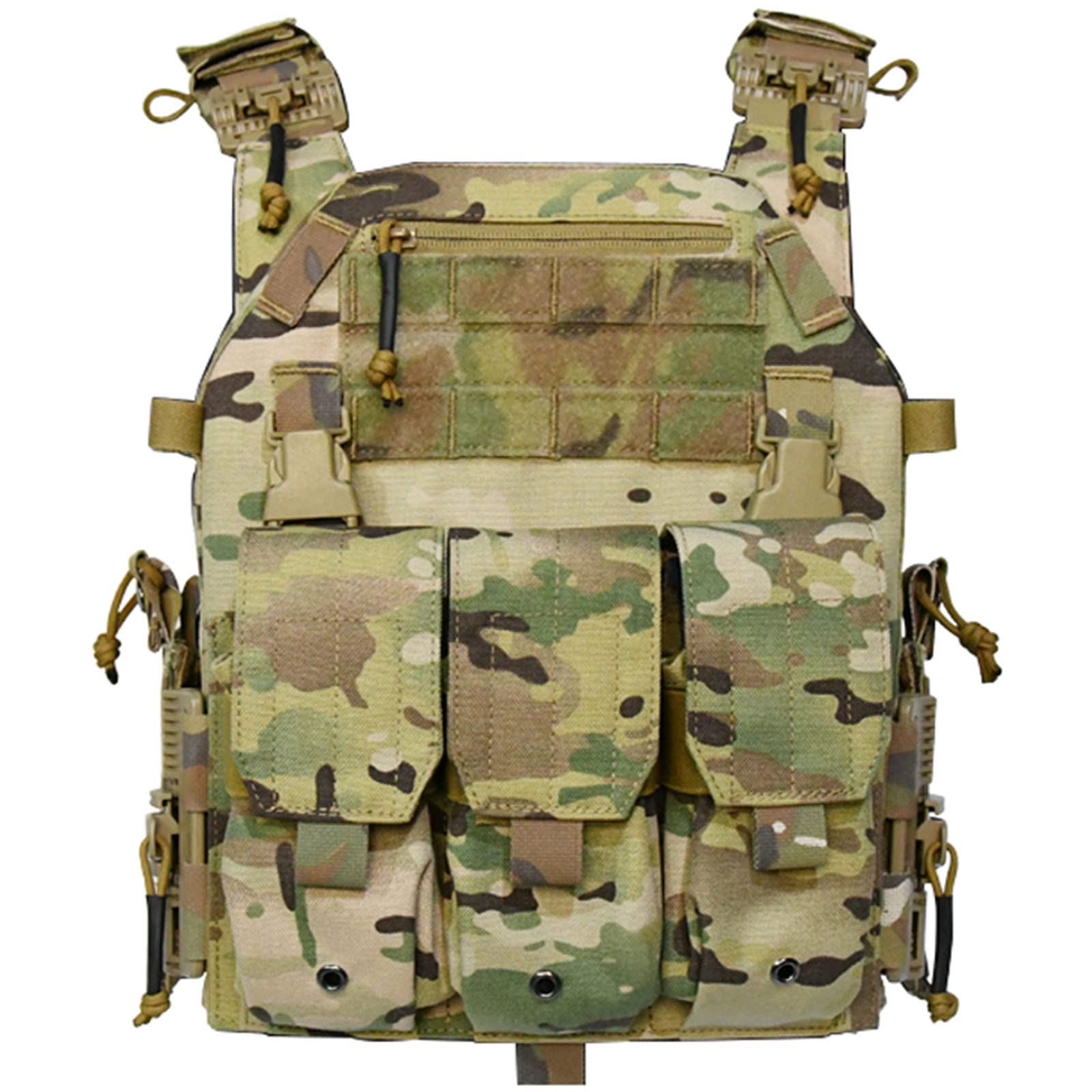 EMERSONGEARS Tactical Airsoft Vest with MK3 Ｍag Pouch, Military Plate Carrier Modular Molle Adjustable Quick Release Buckle 1000D Nylon Battle Vest for Paintball Hunting