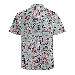 Pirate Grey Mens Funny Hawaiian Shirts 3D Graphic