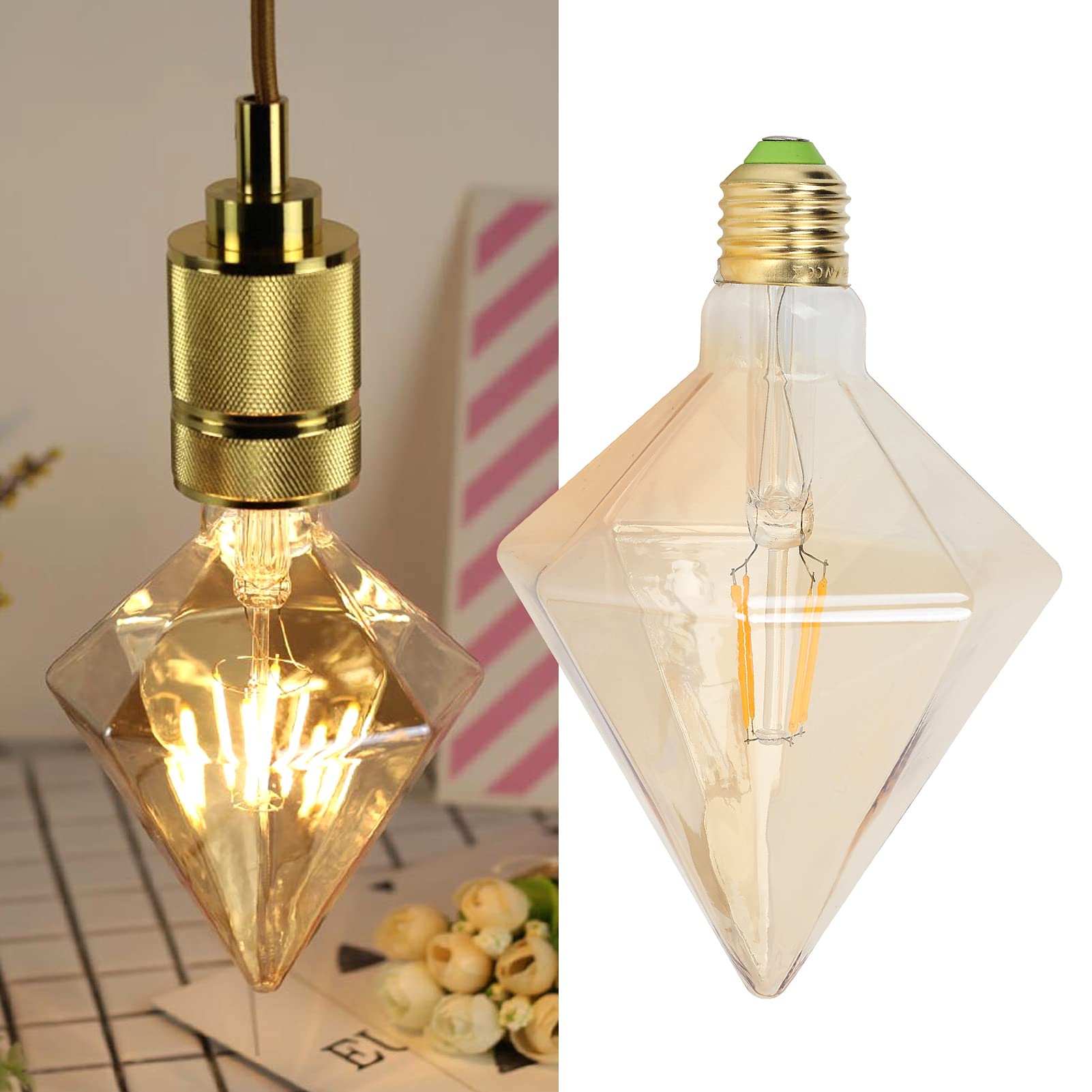 Haofy LED Light Bulb, Retro Style Pyramid Shape 4W E27 Bulb for Home Lighting Warm Light