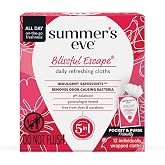 Summer's Eve Refreshing Feminine Wipes, Blissful Escape, 12 Count | Individually Wrapped Vaginal Wipes, Feminine Care to Help Remove Vaginal Odor, Gynecologist Tested, Intimate Wipes