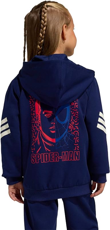 Unisex Kids Marvel Spider-MAN Track TOP, Dark Blue/Off White, 3-4 Years