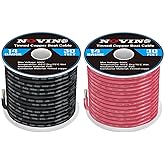 14 Gauge Marine Wire 14 AWG Marine Grade Wire Include 14 Gauge 30FT Red & 30FT Black,14AWG Oxygen-Free Tinned Copper Electrical Cable for Automotive Boat Lighting Outdoor RV Camper Trailer