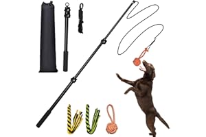 SailStart Flirt Pole for Dogs Heavy Duty 40inch Extendable Aluminum Alloy Dog Flirt Pole for Large/Medium/Small Gogs,Interactive Dog Toys for Indoor/Outdoor