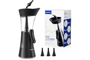 KAUGIC Upgraded Manual Ear Wax Removal Kit, 2-in-1 Water Tank Ear Irrigation Flushing System - Ergonomic Effort-Saving Button, One-Hand Operation, Soft Silicone Tips, Safe & Comfortable for Home Use