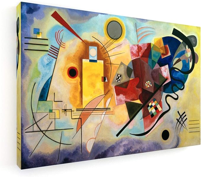 Wassily Kandinsky Gelb Rot Blau 90x60 cm Premium Leinwandbild auf Keilrahmen Wand