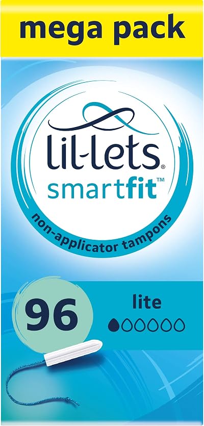 Lil-Lets Non-Applicator Lite Tampons 96 (6x16) Light Flow SmartFit