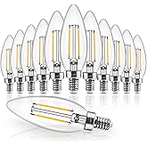 Hizashi E12 Candelabra Bulb 40 watt Equivalent, Dimmable Candelabra LED Light Bulbs Soft White 3000K, 90+CRI 4W 450LM B10 LED Candle Bulb, Candelabra Base, UL Listed, 12 Pack
