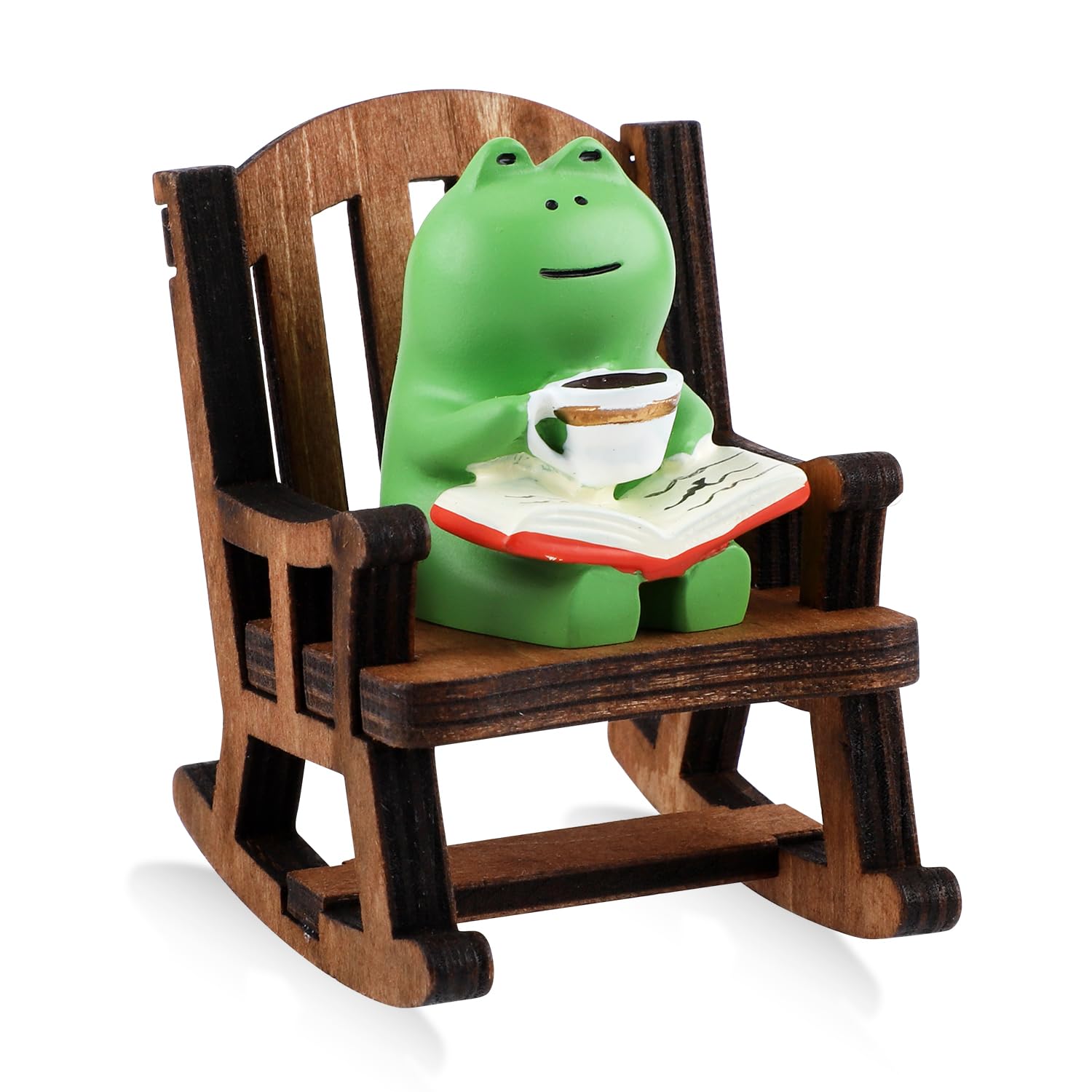 Miniature Frog Figurines, Cute Frog Decoration Miniature Frog Statue Funny Frog Sculpture for Indoor Desktop Garden Bedroom Decoration