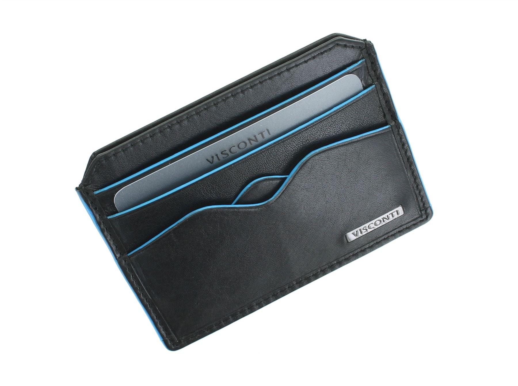 VISCONTI Alps Collection Louis Slim Leather Credit Card Holder ALP83 Black